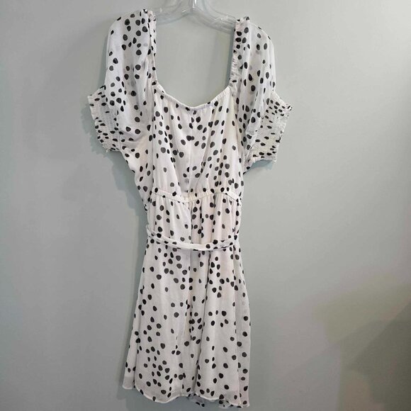 Lane Bryant Smocked Cuff-Sleeve Square-Neck Fit & Flare Dress - Polka Dots NWT - Picture 5 of 11